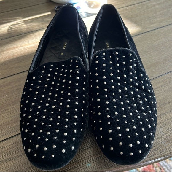 Zara studded velvet slip on loafers mens size 42 - Picture 3 of 9